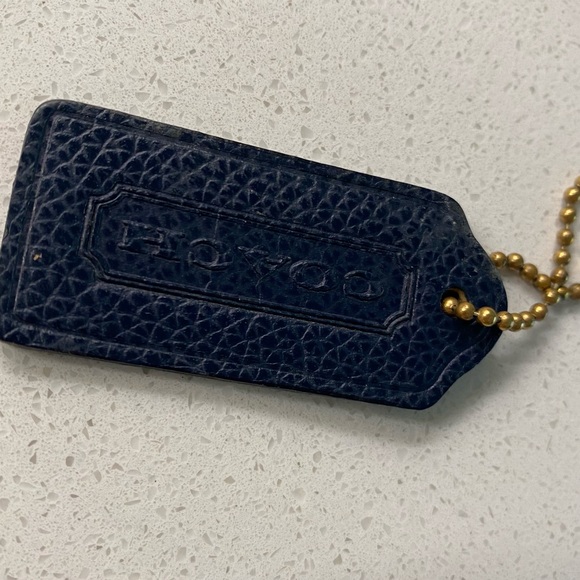 Coach 2 sided soft tag leather bag charm Hangtag Fob Madison - Picture 4 of 5